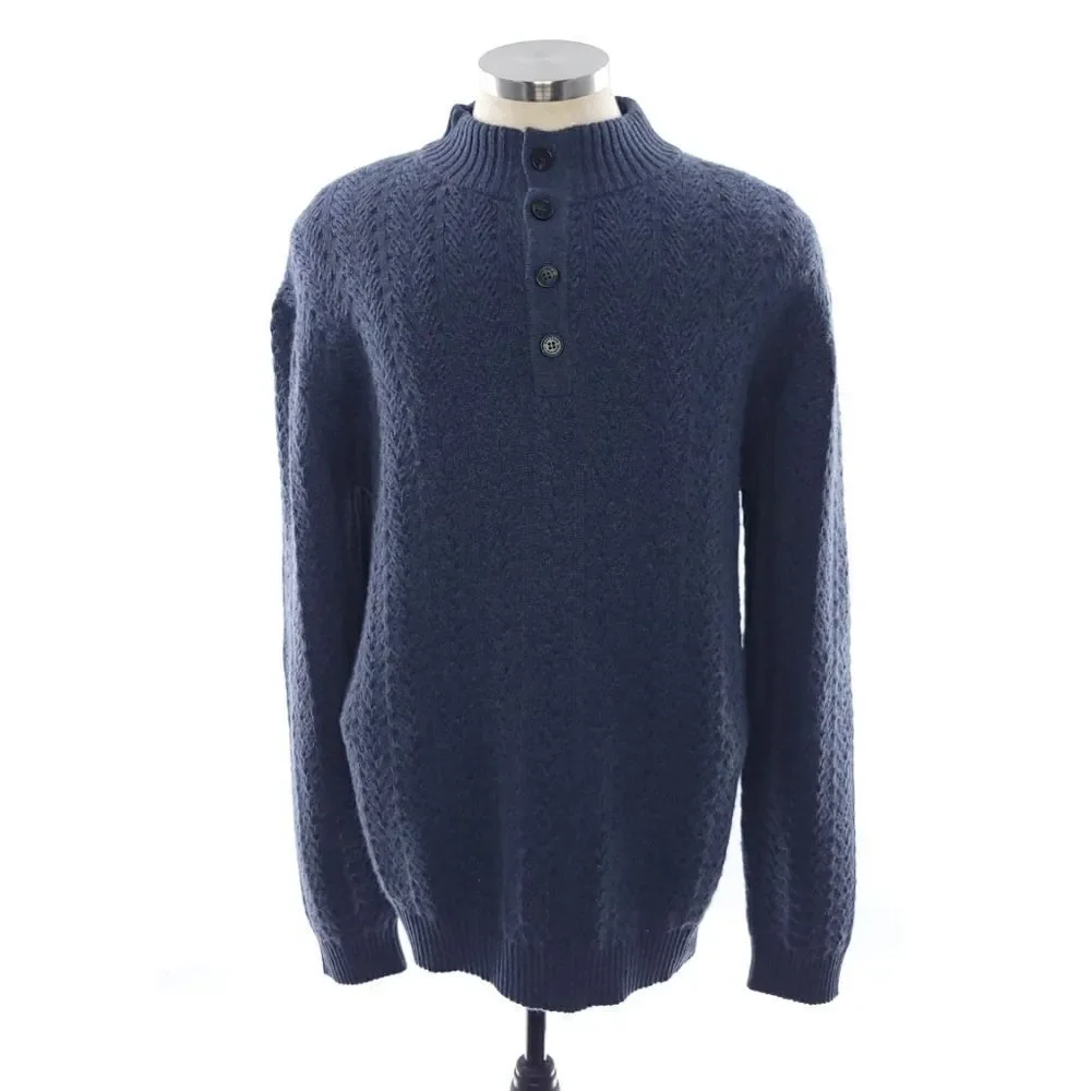 Mauricio Baldassari 4 Button Mock 4ply Cashmere Long Sleeve Mens Sweater 3XL